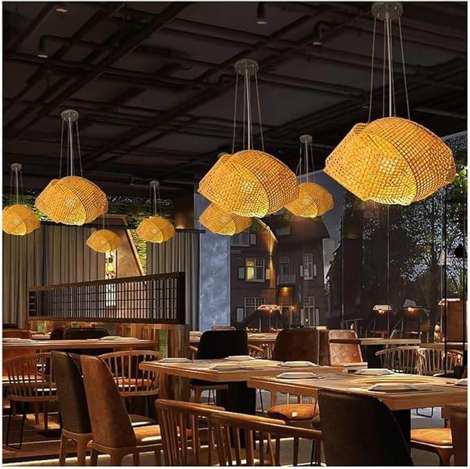 Hand-Woven Boho Chic Chandelier 🌿 | Natural Wicker Pendant Light 🌟 | Perfect for Living Room, Dining Room, or Bedroom Décor 🏡