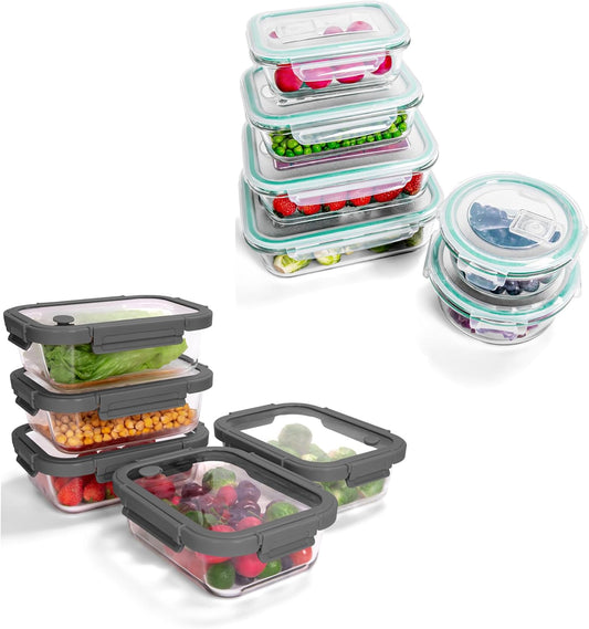 11-Pack Glass Storage Containers 🥄 | Airtight & Leakproof | Microwave & Oven Safe | Meal Prep, Kitchen Organization 🍱🍴