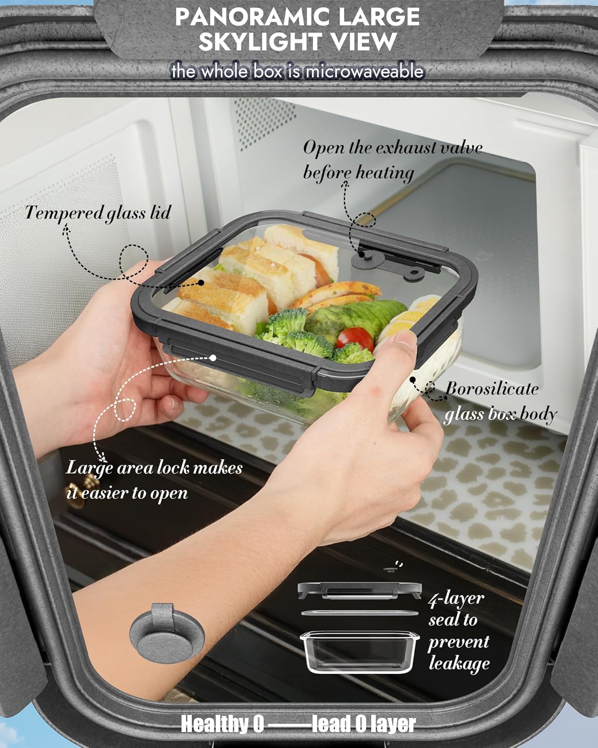 12-Pack Premium Glass Storage Containers 🥄 | Airtight, Leakproof & Microwave Safe | Perfect for Meal Prep & Organization 🍱🍴