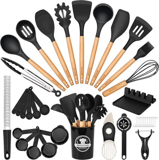 Silicone Kitchen Utensils Set 🍳 | Heat Resistant, Non-Stick & Durable 🧑‍🍳 | Perfect for Cooking & Baking 🎂